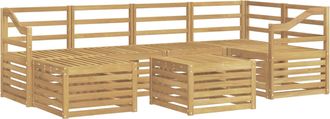 vidaXL Conjunto De Sof&aacute;s De Exterior 7 Uds. Blanco Poli&eacute;ster Vidaxl