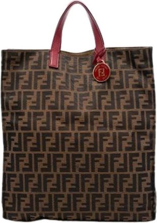 Fendi Pre-owned Tote Bags, female, Brown, Size: ONE SIZE Pre-owned Canvas Tote Bag