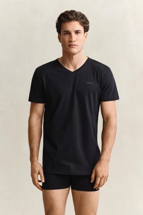 GANT Men 2-Pack V-Neck T-Shirts (XXXL) BLACK
