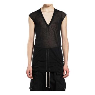 Rick Owens T-Shirts, male, Black, Size: XL Deep V SL T