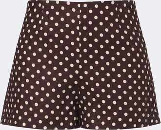 Faithfull The Brand Shorts Lila de lino con lunares