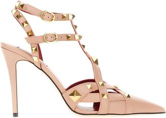 Valentino Garavani Studdy Pumps - Dames - Pumps - Roze - 40 EU - Leer - Schoenen