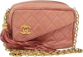 Chanel Pre-owned Cross Body Bags, female, Pink, Size: ONE SIZE Pre-owned Leather chanel-bags