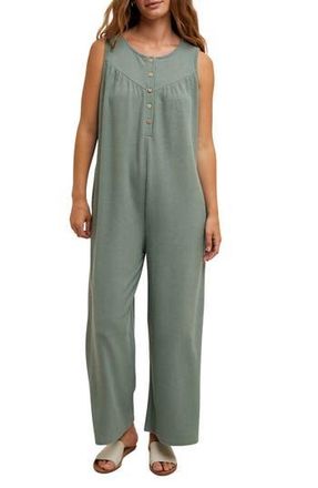 Wishlist Rib Knit Wide Leg Jumpsuit in Pistachio at Nordstrom Rack, Size Medium