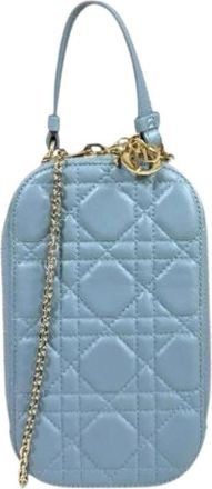 Dior Pre-owned Lady Dior Schoudertas - Dames - Vintage Mini Tas - Blauw - ONE Size - Leer - Vintage