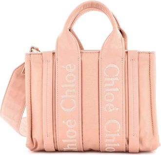 Chlo&eacute; Pink Nylon Woody Convertible Tote Small (Authentic Pre-Loved)