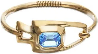 UNOde50 Gold-Tone Sculptural Bracelet with Blue Crystal at Nordstrom, Size Medium