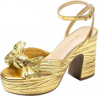 Dream Pairs Womens Ankle Strap Open Toe Platform Sandals In Gold