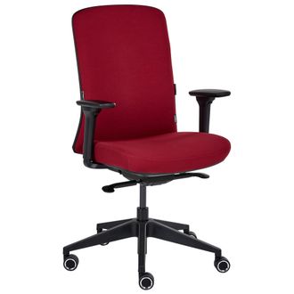 Beliani Silla De Oficina Ergon&oacute;mica Respaldo Ajustable Asiento Deslizante Reposabrazos Ajustables Soporte Lumbar Rojo Oscuro Kamilon