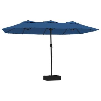 vidaXL Sombrilla Doble De Jard&iacute;n Con Luces Led Azul Celeste 449x265 Cm Vidaxl