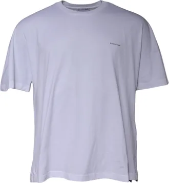 Balenciaga Mens White Logo Cotton Crew Neck Short Sleeves T-Shirt
