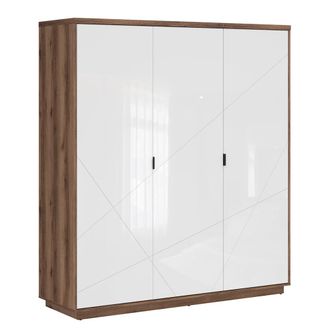 Petits Meubles Armario 3 puertas estratificado marr&oacute;n blanco