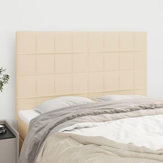 vidaXL Cabeceros 4 Unidades Tela Color Crema 72x5x78/88 Cm Vidaxl