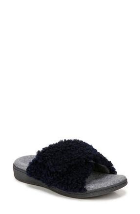 Vionic Relax II Plush Slide Sandal in Navy Blazer at Nordstrom Rack, Size 7