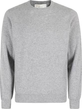 FILIPPO DE LAURENTIIS Kasjmier Hals Trui - Heren - Cashmere truien - Grijs - 3XL - Kasjmier - Truien & Vesten