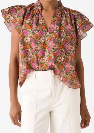 Trovata Womens Clover Blouse In Amaro Stems