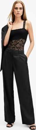AllSaints Polyester Lacey Lace Trim Trousers, Size: UK 14/US 10