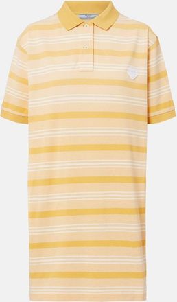 Prada Striped cotton piqu&eacute; polo dress