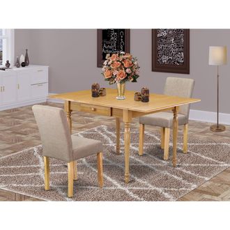 East West Furniture Dining Room Set Oak, MZAB3-OAK-04