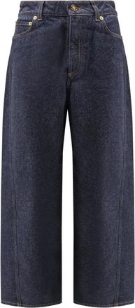 Givenchy Blauwe Jeans met Rits en Logo - Dames - Loose Fit Jeans - Blauw - W27 - Katoen - Jeans