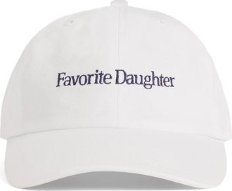 Favorite Daughter Classic Logo Cotton Twill Baseball Cap in White at Nordstrom