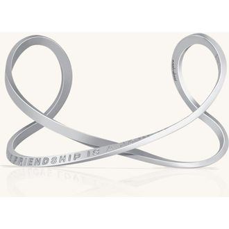 Mantra A True Friendship Is A Journey Without An End - Infinity Cuff in Silver at Nordstrom