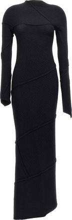 Balenciaga Black Ribbed Maxi Dress