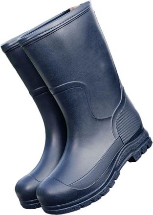 Generic Men Rain Boots Outside Work Shoes Waterproof Soft Light Increase Mid-Calf High Non-Slip Rain Shoes
