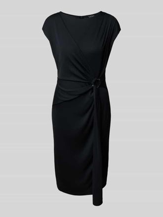 Lauren Ralph Lauren Knielanges Kleid in Wickel-Optik Modell Gervas in Black, Gr&ouml;&szlig;e 42