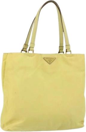 Prada Pre-owned Nylon Tote Bag - Dames - Vintage Shopper - Geel - ONE Size - Nylon - Vintage