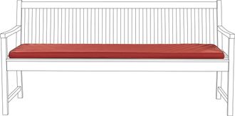 Beliani Beliani - Coj&iacute;n Para Banco De Exterior Impermeable Rojo 169 X 50 Cm Vivara