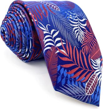 Shlax & Wing Tie for Men Necktie Blue Red White Multicolor Geometric Pattern for Party XL Extra Long 63