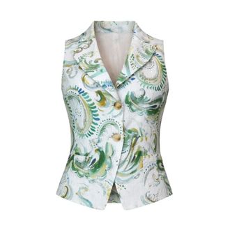 Marella Vests, female, Multicolor, Size: XS Paisley Print Gilet
