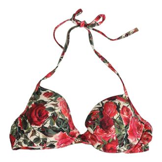 Dolce & Gabbana Floral Print Beachwear Bikini Top - female - Dolce & Gabbana - Bikinis - Multicolor - XS - Swimwear