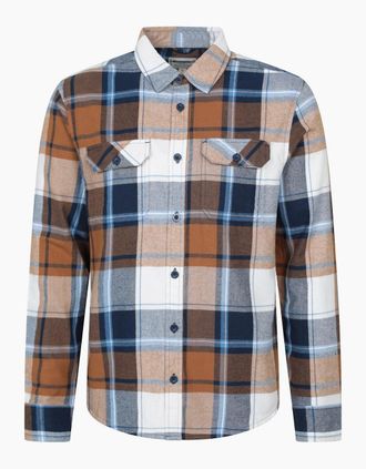 Mountain Warehouse Mens Mountain Warehouse Mens Trace Flannel Long-Sleeved Shirt - Brown - Size: 48/Regular