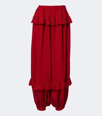 Chlo&eacute; Chlo&eacute; Pantalones globo de seda de jacquard con volantes