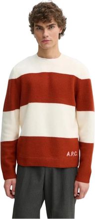 A.P.C. Edward Trui - Heren - Ronde hals truien - Veelkleurig - XL - Wol - Truien & Vesten