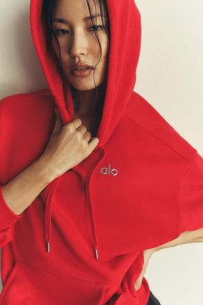 Alo | Accolade Hoodie in Bright Red, Size: Medium