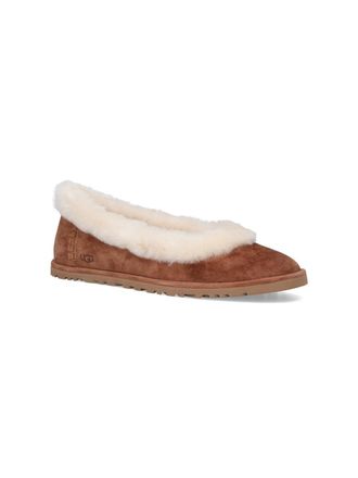 UGG Womens Flat Shoes Brown Upper: Leather