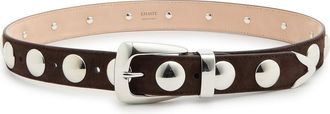 Khaite Benny Studded Suede Belt - Dark Brown - 32 (UK10/ M)