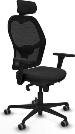 Piqueras y Crespo Piqueras Y Crespo - Jorquera Sincro Malla Negra Similpiel Negro Brazos 3d Base Nailon Cabecero 2d Ruedas 65mm Engomada