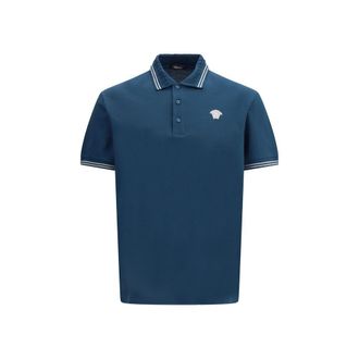Versace Blauwe Katoenen Polo Shirt