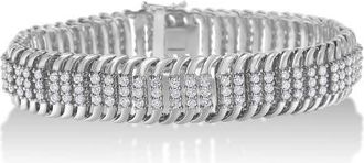 House of Brilliance 14K White Gold 5.0Cttw Diamond S Wave Serpentine Tennis Bracelet at Nordstrom