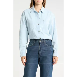 Rag & Bone Jax Textured Button-Up Shirt in Sky Tweed at Nordstrom Rack, Size Xx-Small