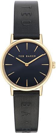 Ted Baker Classic Leather Strap Watch, 32mm in Black at Nordstrom