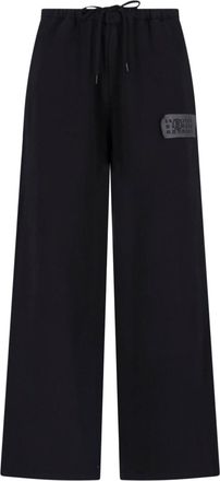 Maison Margiela Black Wide-Leg Drawstring Patch Trousers