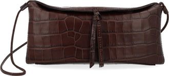 Staud Neutrals Eve Crocodile Texture Pochette