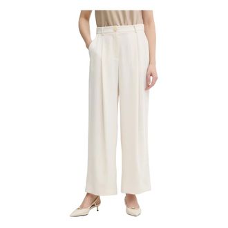 A|X Armani Exchange Broeken, Dames, Beige, S, Polyester, Wijde broek