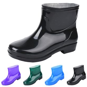 Generic Womens Garden Boots Short Womens Waterproof Rain Boots Slip On Wellington Boot Outdoor Multifunctional Ankle Shoes Ladies Short Chelsea Booties Lighti