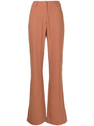 Lethicia Bronstein Ava flared crepe trousers - Brown